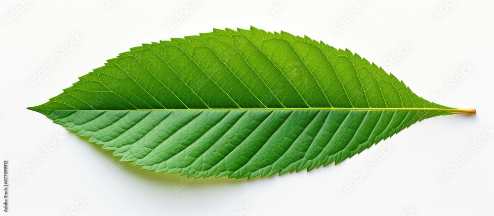 Poster a natural tree leaf with a designated area for text, ideal for presentations or framing as a backgro