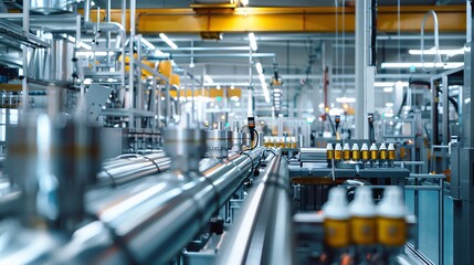 Fototapeta premium A clean, efficient manufacturing process with streamlined machinery and minimal waste
