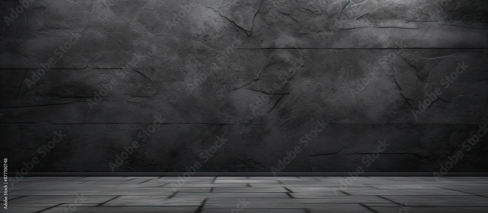 Aufkleber A wide banner featuring a dark gray concrete wall texture in a black stone setting with space for text or other elements in the image