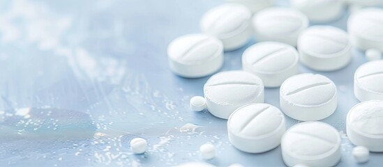 Acetaminophen tablets showcased with copy space image for medical concepts.