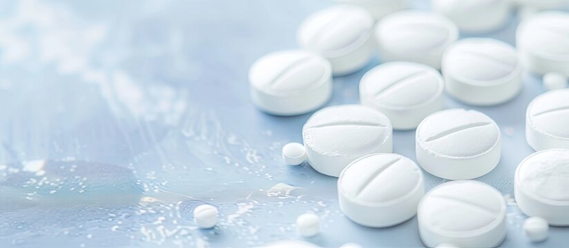 Acetaminophen tablets showcased with copy space image for medical concepts.