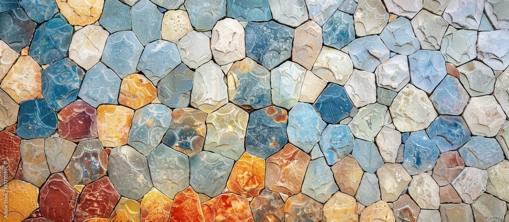Poster aesthetic mosaic texture with or without patterns, ideal for design, advertising, and art with an el