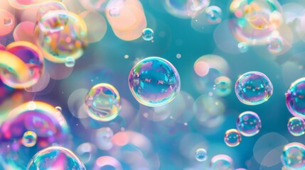 Colorful Soap Bubbles Floating in the Air