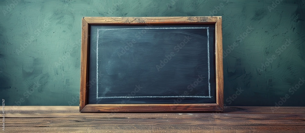 Poster wooden frame sign with chalkboard background providing a copy space image.