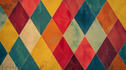 Simple, vibrant diamond shapes creating a minimalist pattern on a plain background