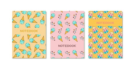 Design of a summer ice cream notebook, book