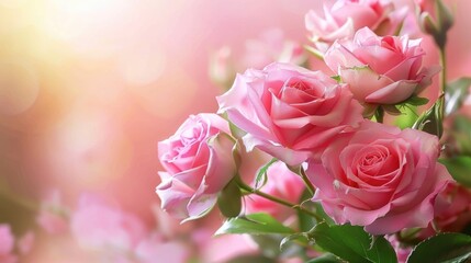 Mother s Day Greeting with Pink Roses AdapterView