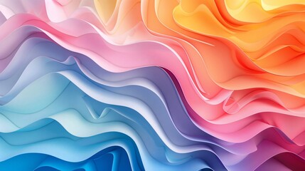 Fototapeta premium Smooth, colorful wave patterns creating a minimalist and vibrant background