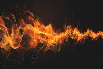 Fototapeta premium Abstract black and orange background with a soundwave design