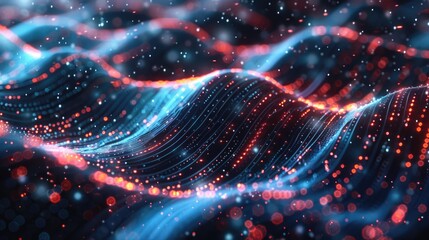 Fototapeta premium A computer-generated image of a wave of light with various colors and textures