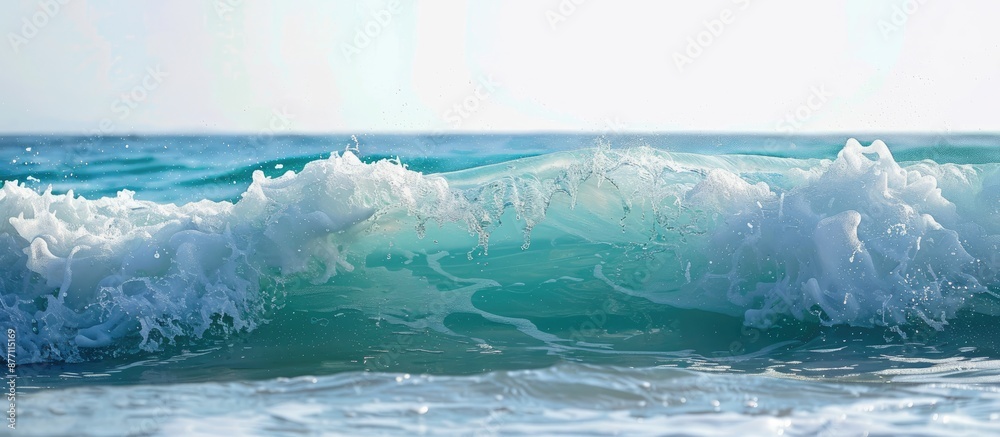Poster tranquil ocean waves with copy space image.