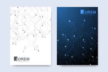Modern technology cover template design for a report and brochure design, flyer, leaflets for printing presentation. Vector illustration