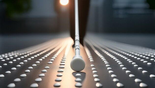 white walking stick, blind, corridor for the blind, Blind Block, Braille Block, access