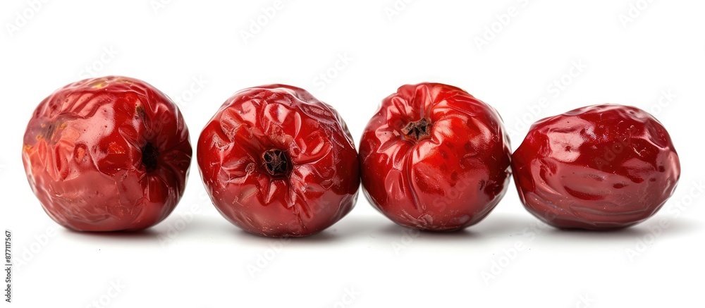 Poster Chinese date or jujube on white background with copy space image.