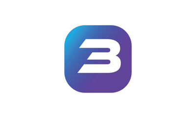 3 Square Logo Number Modern Blue Purple Icon