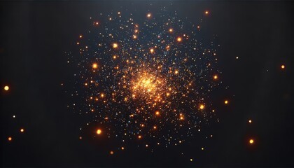 Fototapeta premium A super realistic image with a black background and numerous tiny glowing embers floating in the air, Generative AI