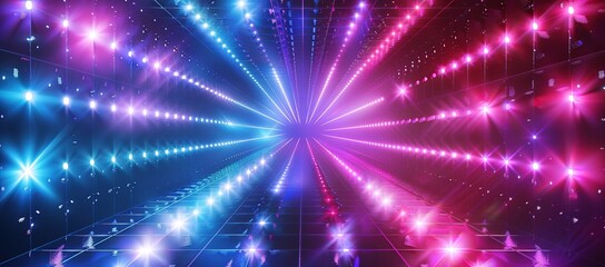 Obraz premium Neon Lights in a Glowing Corridor