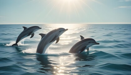 Beautiful dolphins jumping out of the water. Macro shot of dolphins in the water.