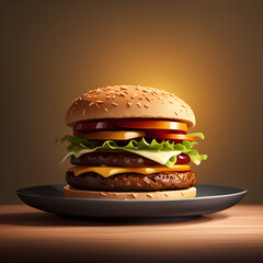 Big and tall burger in a plain background