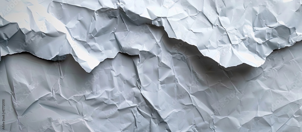 Fototapete folded gray sheet of paper with a textured surface having copy space image.
