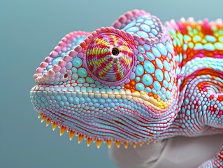 Vibrant Chameleon Feet Gripping with Dexterity in Macro Close-up