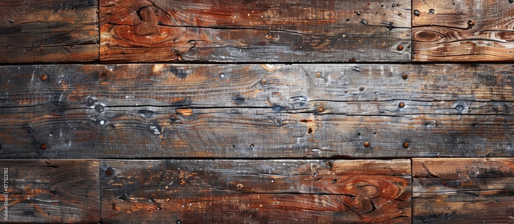 Poster aged wood exudes a rustic charm within a copy space image.