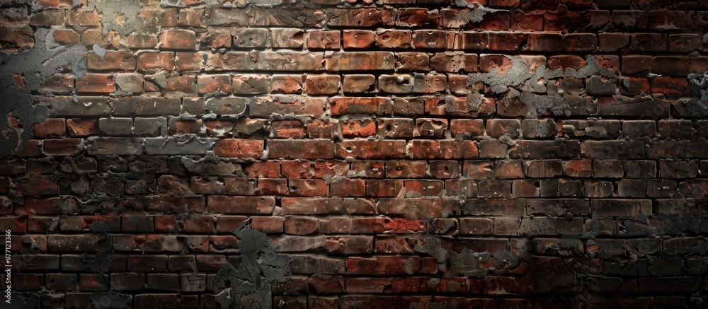 Poster backdrop featuring a detailed brick wall for advertising design with copy space image.