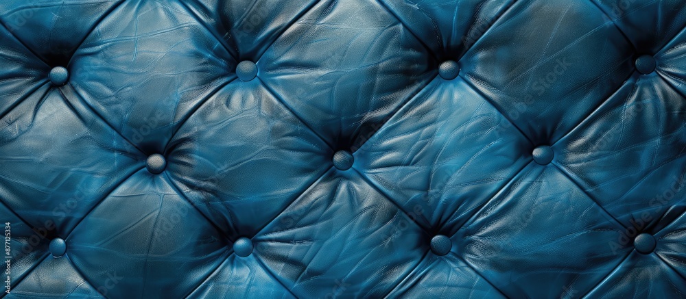 Poster A timeless textured pattern of blue leather serves as the backdrop in this image with ample empty space for additional content.