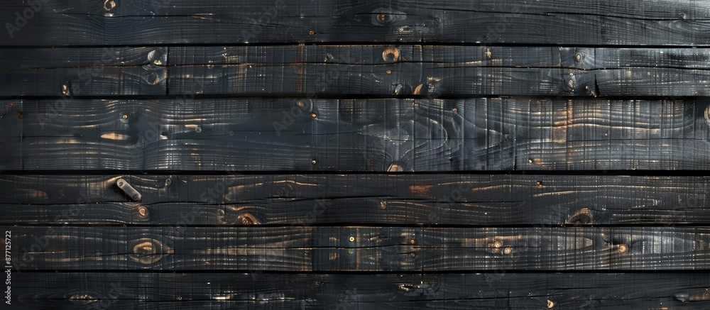Aufkleber black wooden boards creating a textured or background for a copy space image.