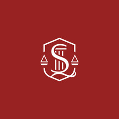 Law logo with letters S and L in vector.