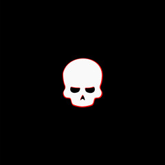 Skull icon flat illustration for graphic and web design isolated on black background 