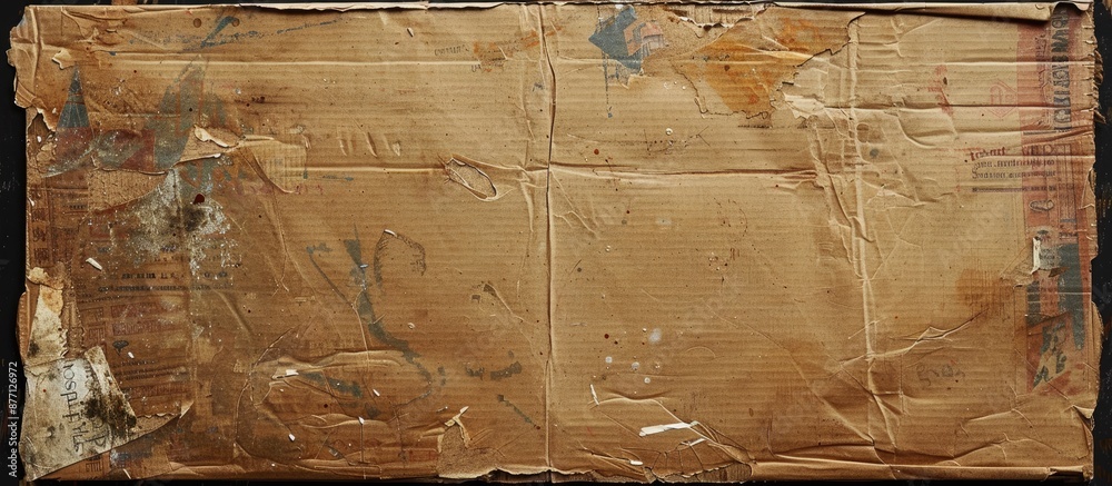 Poster grungy cardboard with tape marks, providing a 'copy space image.'