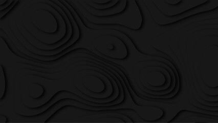 Banner with 3D paper cut design wave black color. Abstract background. layout blank use for text message presentations.