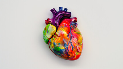 Naklejka premium Multicolour heart isolated on white