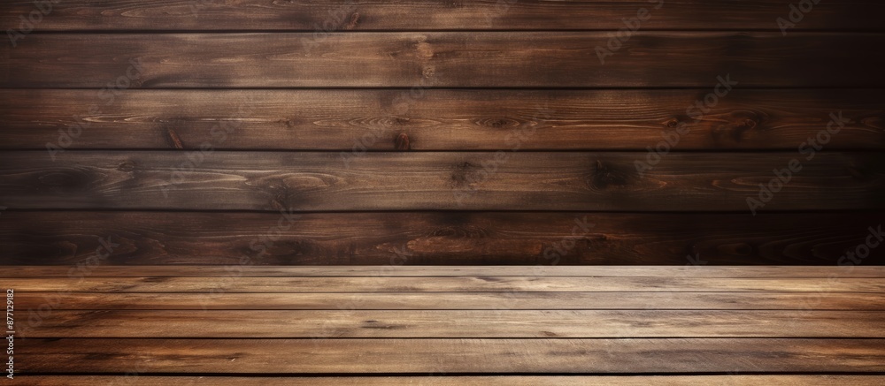 Poster wooden table or laminate floor providing a background texture, featuring a spacious area for adding 