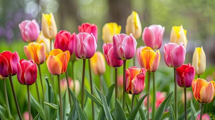 Colorful tulip festival in Istanbul, Turkey