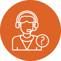 Help Desk line circle icon