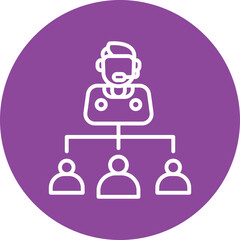 Call Center Supervisor line circle icon