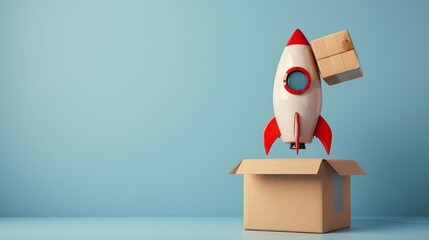 Rocket Launch from Cardboard Box