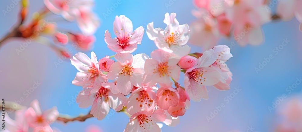Poster sakura and cherry blossom are terms used interchangeably with 'copy space image.'