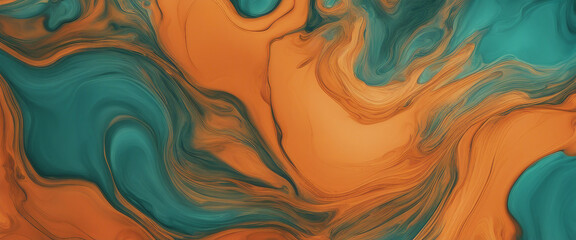Fototapeta premium orange and teal ink splash in water wallpaper