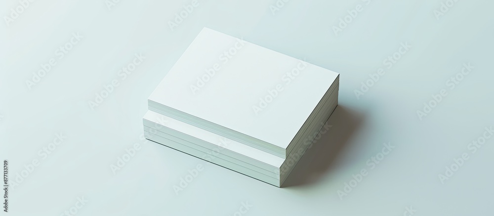 Leinwandbilder filtered effect applied to a stack of blank business cards on a white background with copy space ima