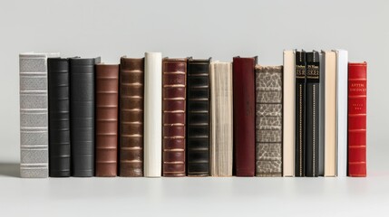 AI generated illustration of various books with unique covers and bindings,