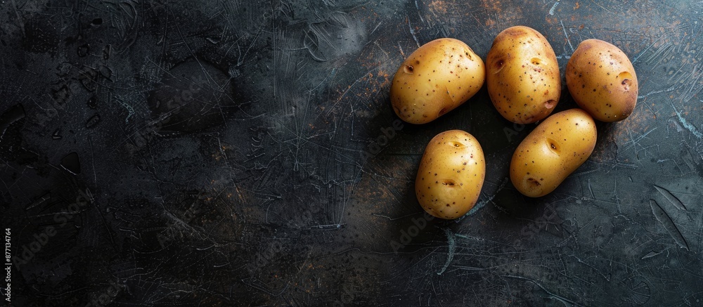 Poster Potato displayed on a dark background with ample copy space image.