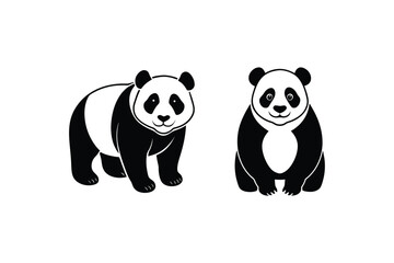 Panda silhouette vector