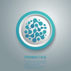 Probiotics bacteria logo design. Healthy nutrition ingredient for therapeutic