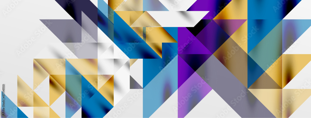 Aufkleber Tech minimal overlapping triangle shapes elements geometric graphic pattern