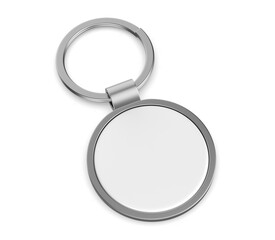 Blank round circular keychain ring blank template 3d illustration.