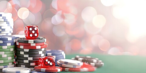 Casino theme with poker slots chips cards dice players and Las Vegas. Concept Casino Theme, Poker, Slots, Chips, Cards, Dice, Players, Las Vegas