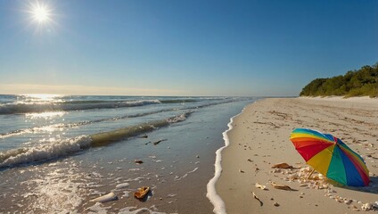 Obraz premium A pristine sandy beach stretching